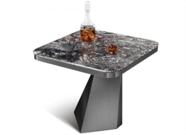 酒吧清吧時(shí)尚不銹鋼大理石茶幾